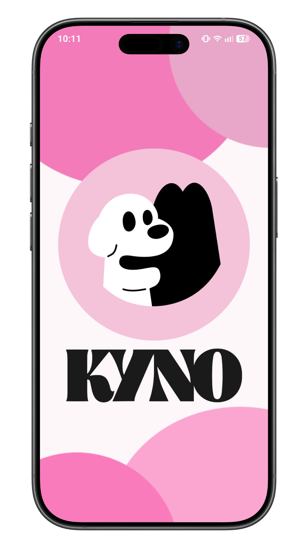 Écran de démarrage de l'application Kyno sur iPhone